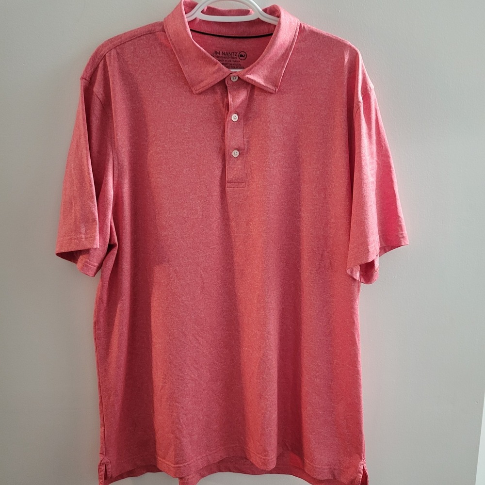 Vineyard Vines Jim Nantz Performance Polo Men's Size‎ XL BRRR Cool Red Golf